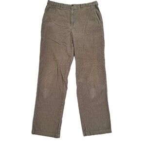 Haggar Mens 36x34 Corduroy Pants Flat Front Straight Leg Brown Khaki Vintage